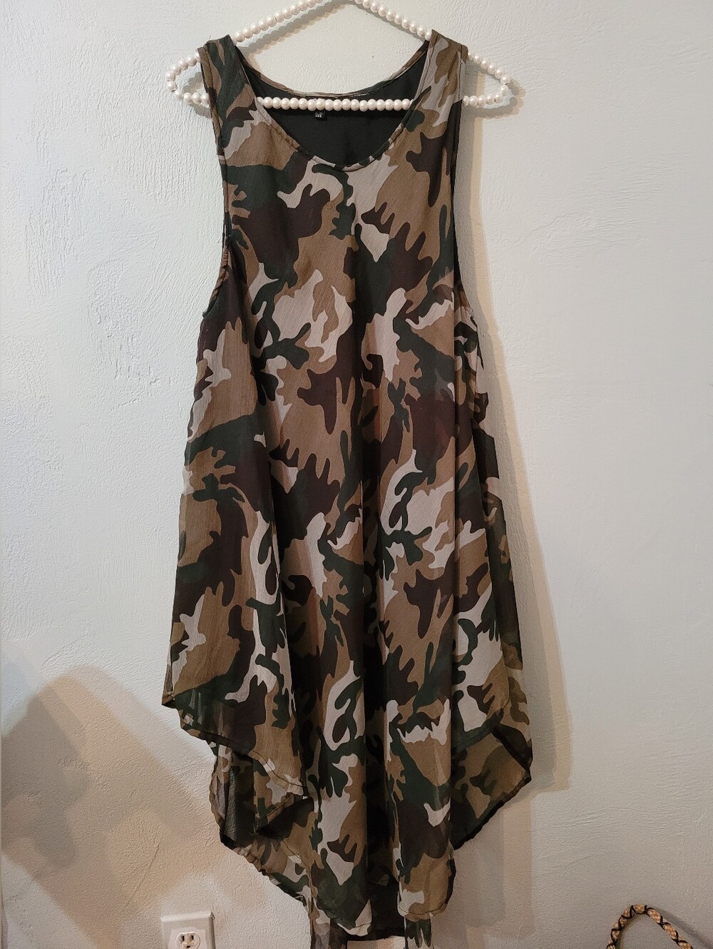 PSD Flowy Asymetrical Camo Plus Size Dress
